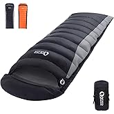 QEZER Down Sleeping Bag for Adults 600 Fill Power Cold Weather Sleeping Bag Ultralight Sleeping Bag for Backpacking, Camping,