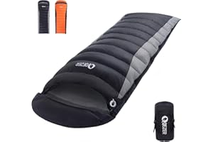 QEZER Down Sleeping Bag for Adults 600 Fill Power Cold Weather Sleeping Bag Ultralight Sleeping Bag for Backpacking, Camping,
