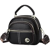 YUNZLAN Vintage Leather Saddle Bag Purse for Women Small Tote Bag with Compartments Trendy Crossbody Purses for Women 2025