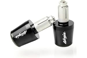 LANQIAN 7/8" 22mm CNC Alu Motorcycle Handlebar Grips Ends Caps Ends Caps for Ninja 400 650 1000SX ZX6R ZX9R ZX10R ZX12R ZX14R ER6F ER6N Black