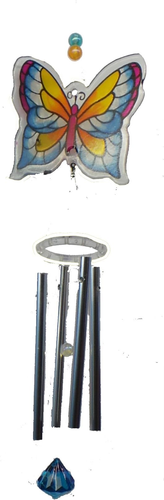 Fountasia Coloured Glass Butterfly Wind Chime