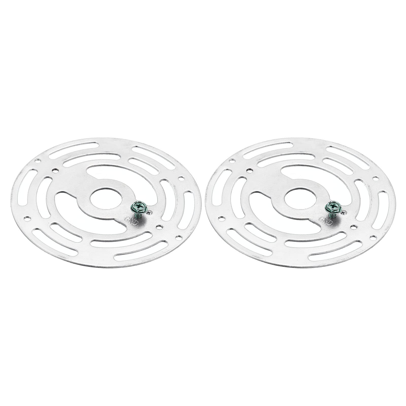 PATIKIL 4" Light Fixture Mounting Bracket, 2 Pack Light Crossbar Round Ceiling Fan Mount Plate Universal with Ground Screw for Chandelier Lamp, Silver