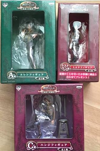 Amazon Co Jp 一番くじ 進撃の巨人 自由への進撃 ラストワン賞 ミカサ A賞 エレン C賞 ハンジ フィギュア 3点セット ホビー 通販