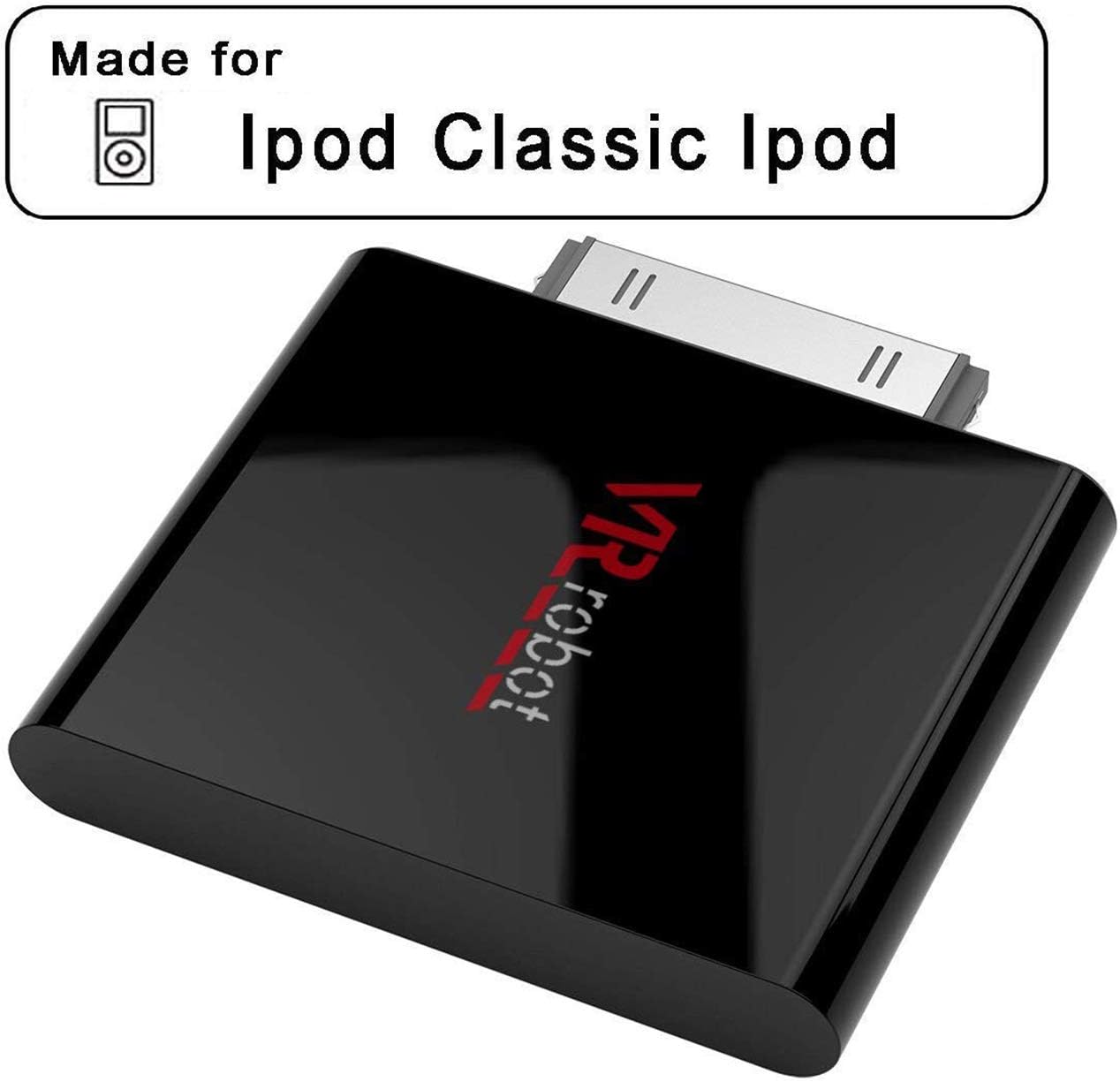 VR-robot 30-Pin Bluetooth Transmitter for iPod Mini iPod iPod Nano Touch Video, Bluetooth Adaptor (Only for Device Before 2007) (Black)