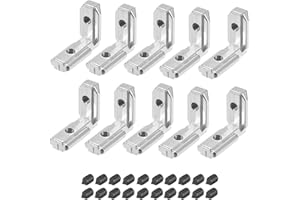 uxcell Interior Joint Bracket, Inside Corner Connector 3030 Series with Screws for Aluminum Extrusion Profile, 10 Pcs