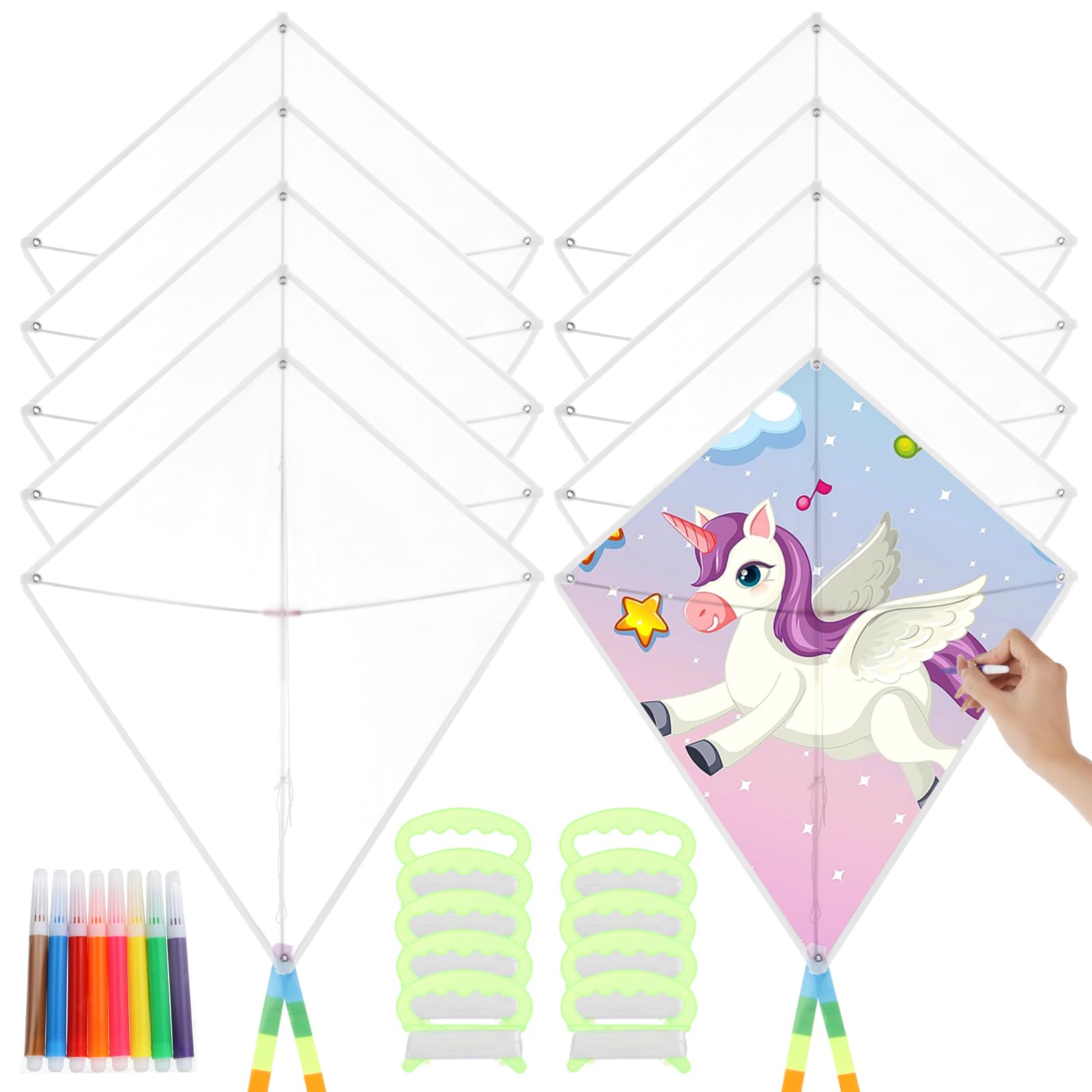 diy Blank Kites and Bulk Kites DIY Kit for Kids, Decorating and Coloring, Blank Making Craft Kit for Ages 4+