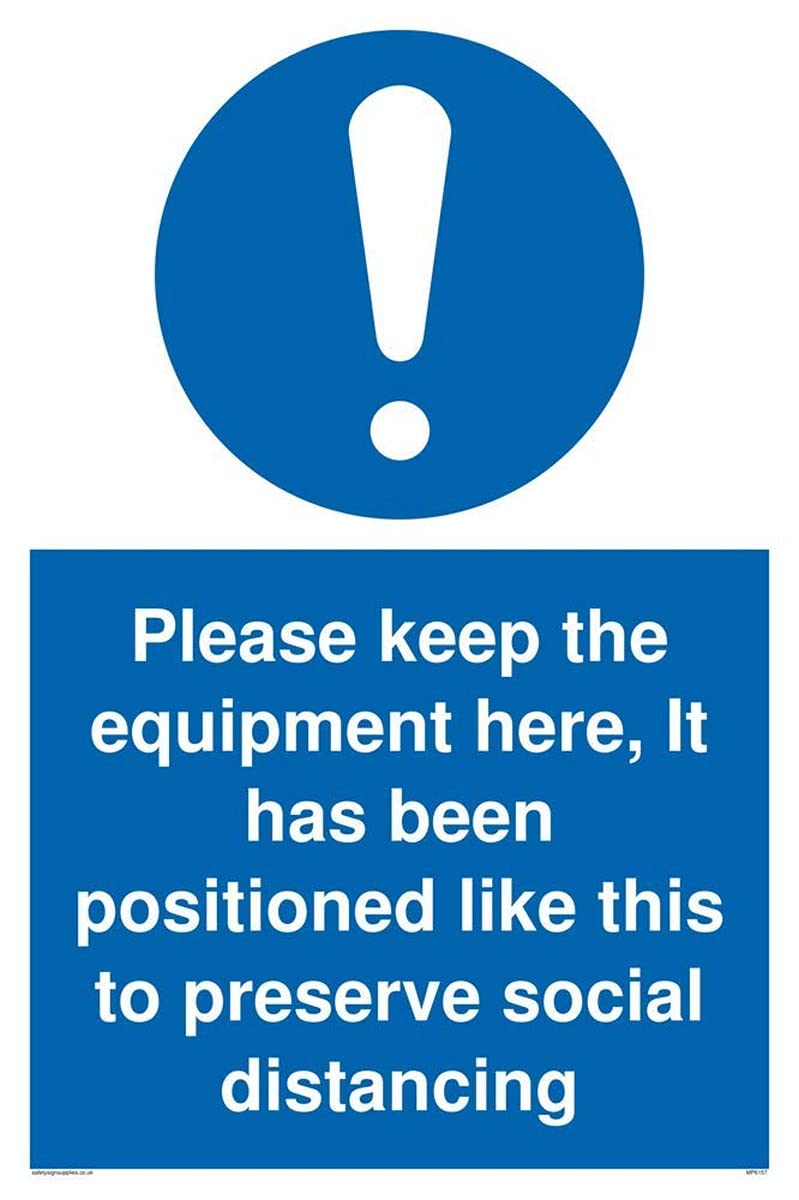 Please keep the equipment here, It has been positioned like this to preserve social distancing