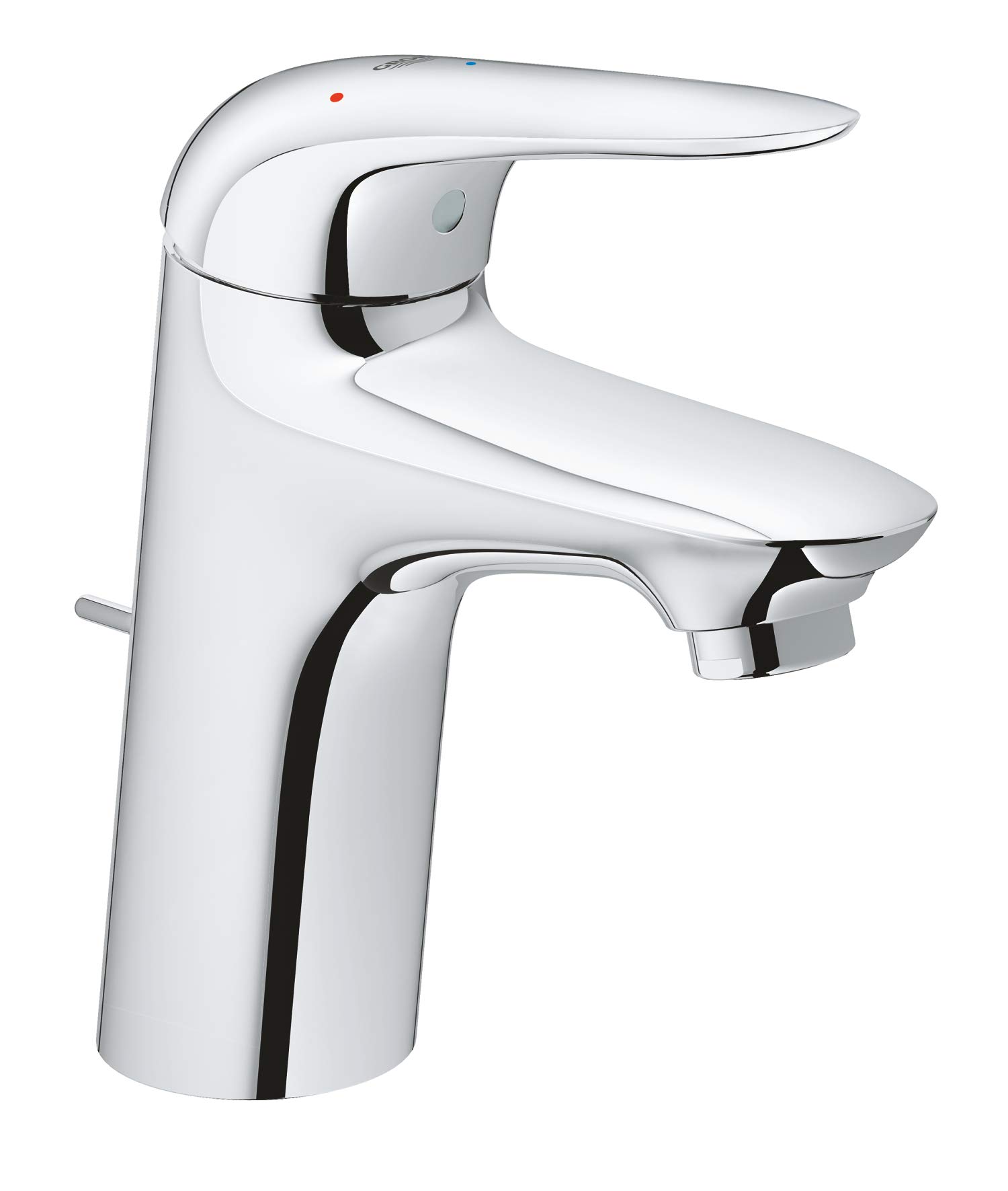 GROHE Wave Quickfix Single-Lever Basin Mixer with Pop-Up Waste Set, S-Size, Water- and Energy-Saving, Chrome Easy To Fit with Quicktool 23581001