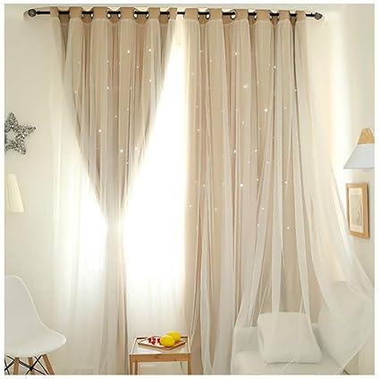 Reasoncool Starry Sky Sheer Voile Curtain Tulle Valance Divider