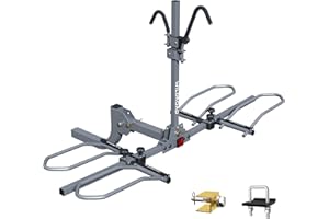 WILDROAD Hitch Bike Rack, Wobble Free Smart Tilting Bike Rack, Foldable 2-Bike Rack for Standard, Fat Tire and E-Bike, 2-Bike 180 lbs Capacity, Fits 2-inch Receiver
