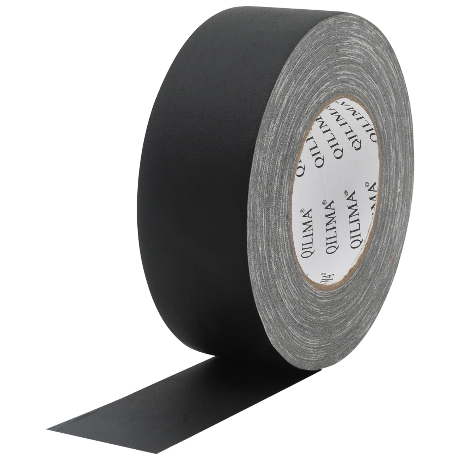 QILIMA Black Cotton Gaffers Tape 50MMX50M Matte Non-Reflective Gaff Tape, Multipurpose, Easy to Tear, Residue Free, Gaffe Cloth Tape for Cable, Stage, Photography,Filming