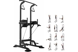 PROHIKER Power Tower Pull Up Bar Stand Adjustable Height Dip Station Workout Equipment Multi-Function Strength Training Exercise Equipment 400LBS for Men Women Home Gym
