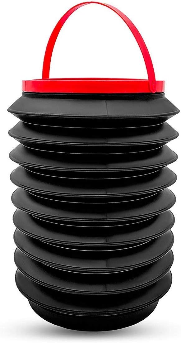 CHHELL Car Portable Telescopic Trash Can, Abcty Auto Round Leak-proof Folding Storage Bin, Mini Household Outdoor Retractable Water Bucket, Multifunctional Foldable Fishing Barrel