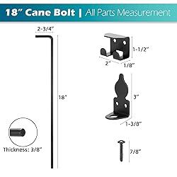 YONSIN 18" Cane Bolt Heavy Duty Drop Rod Gate