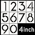 DXCYZ 4 Inch Large Number Stencils Kit 0-9 Address Number Stencil, 10PCS Reusable Plastic Painting Number Templates for Mailbox Signs, Door