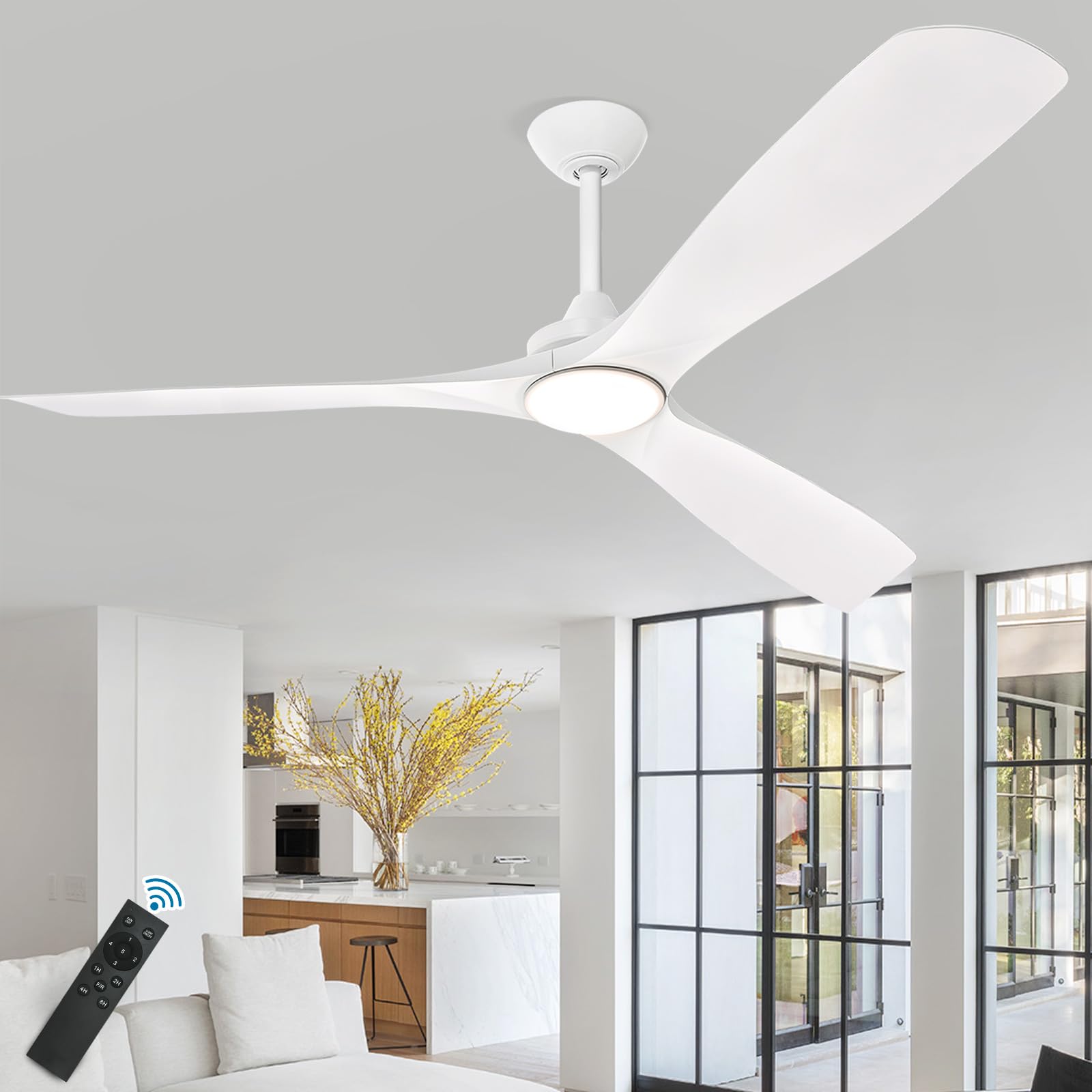 Depuley 60" Modern Ceiling Fan with Lights and