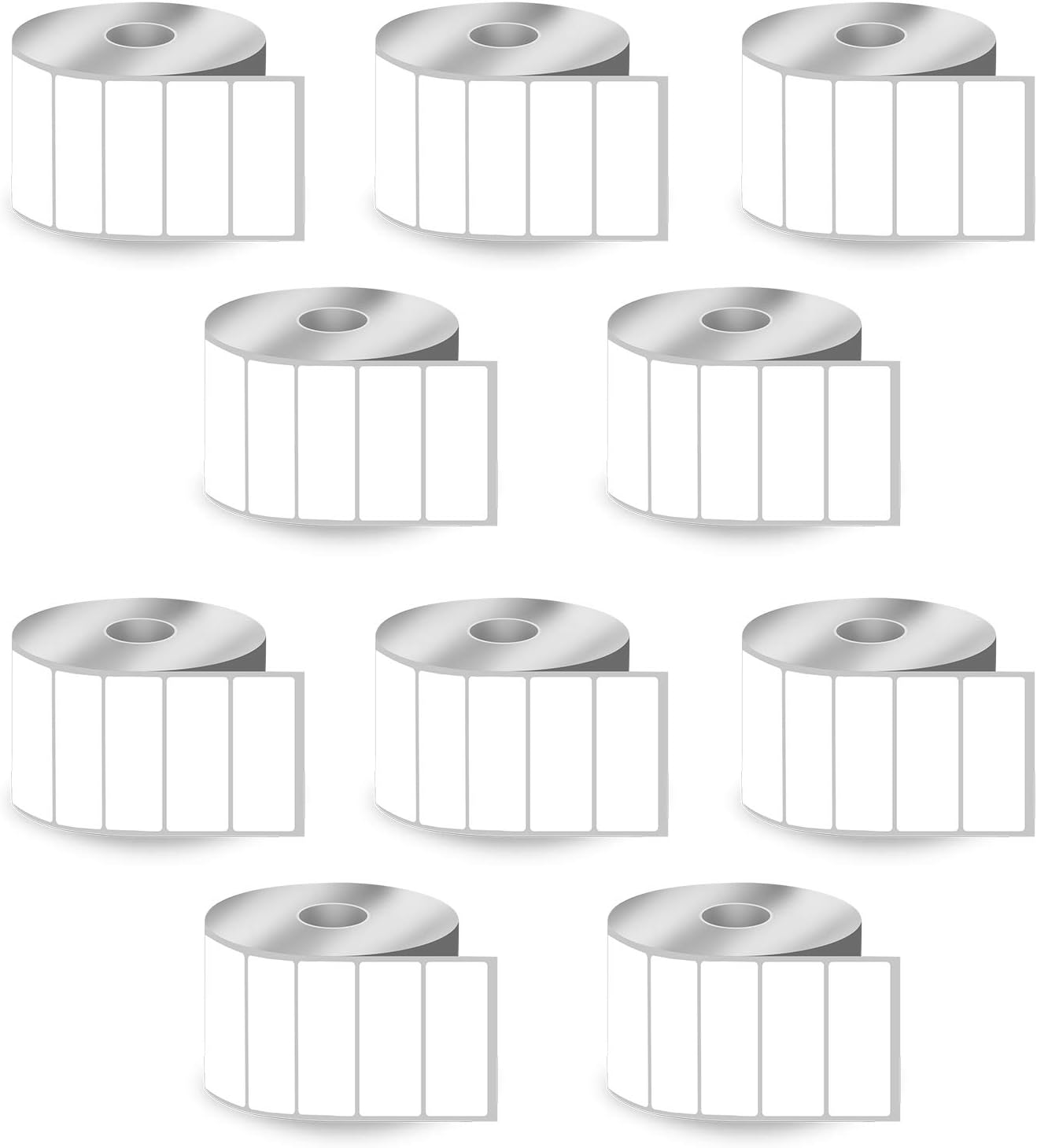 BETCKEY - 2.5" x 1" Multipurpose & Barcode Labels Compatible with Zebra & Rollo Label Printer, Premium Adhesive & Perforated[10 Rolls, 13800 Labels] : Office Products