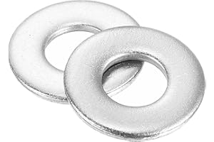 uxcell 50Pcs #10 Flat Washer, 304 Stainless Steel 0.219" ID x 0.5" OD x 0.049" Thick for Bolt Screw, Factories Repair, Kitche