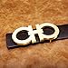 IGOBLIN Men Business Casual H Word With Double Holes Smooth Leather Buckle Belt