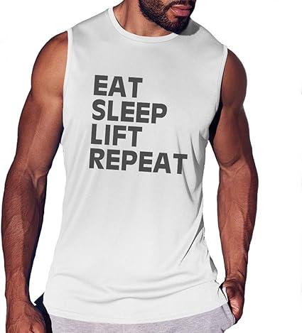 Eat Sleep Lift Repeat Men's Smooth Trainings Vest: Amazon.co.uk: Clothing