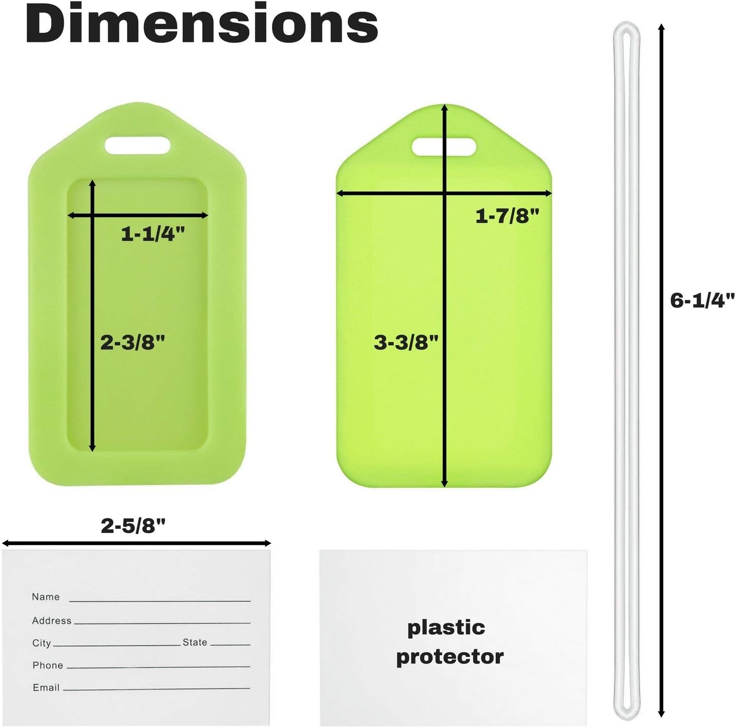MIFFLIN Luggage Tags (Assorted, 6 PK), Bag Tag for Baggage, Suitcase Tags Bulk: Office Products
