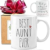 FALJIOK Novelty Aunt Coffee Mug Gifts from Niece Nephew, Best Aunt Ever Coffee Mug 11oz, Funny Mug Gift for Aunts, Auntie Birthday Gifts Ideas, Great Auntie Gifts, Novelty Favorite Aunt Mug