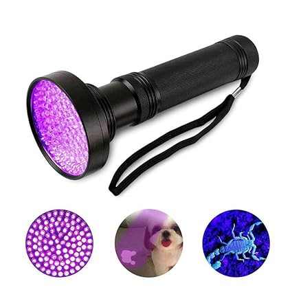 GuDoQi Linterna UV Con 100 LED Grado Profesional 395Nm Luz UV Detector Para Perro Gato Orina