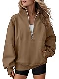 AUTOMET Womens Quarter Zip Oversized Sweatshirts