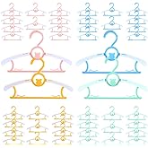 Baby Hangers for Nursery Closet 40 Pack Plastic Kids Clothes Hanger Space Saving Non Slip Extendable Toddler 11-14” Adjustable Hangers Heavy Duty Clothing Infant Hanger Bulk, Mixed Color
