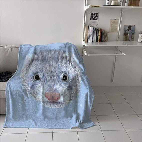 Amazon Suchashome フェレットベビーカーブランケット リアルなフェレットポートレート ふわふわの毛足のイラスト付き プラッシュスローブランケット オールシーズンブランケット 40 W X 60 L 102x153cm ひざ掛け ハーフケット オンライン通販