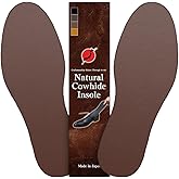 Cowhide Leather Insoles, Deodorizing, Flat Shoe Sole Inserts for Sneakers & Leather Shoes,Thick Genuine,Unisex, Free-Cut (9.8–12.2 Inches) (Medium Brown)