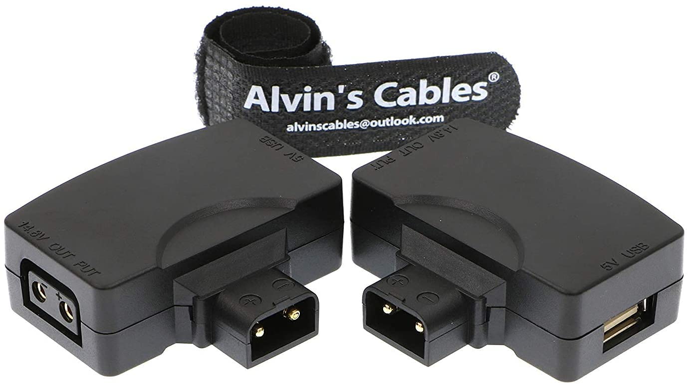 Alvin's Cables Adapter-Converter-Connector-Dtap-USB P Tap D Tap Male to Female 5V USB Female Connector for Phone Camera Monitor 2 Pcs