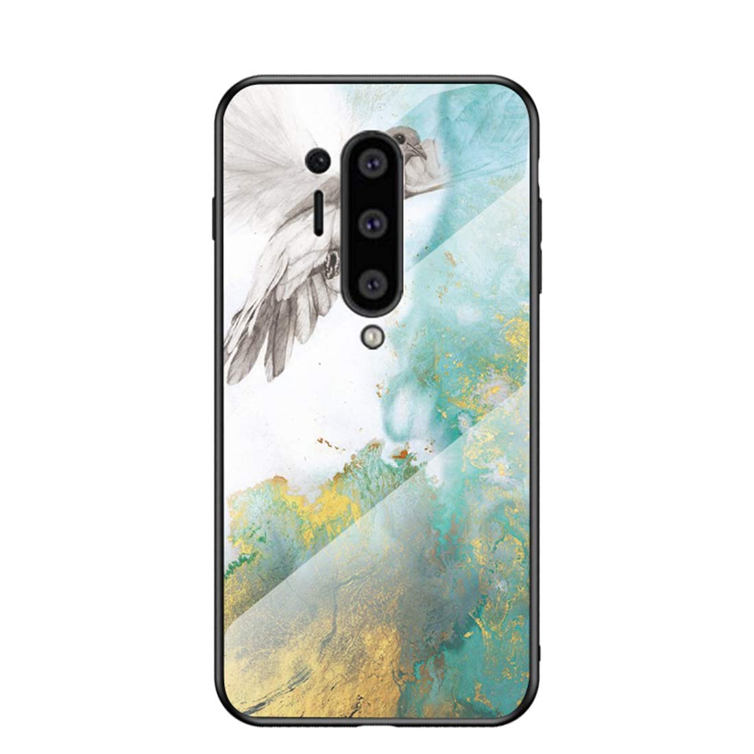 MadBee for OnePlus 8 Pro Case [with Screen Protector],9H Tempered Glass Back Cover [Marble Pattern Design] + Soft TPU Silicone Bumper [Shock Absorption] Fully Protective Case (Marble 2) — image 1
