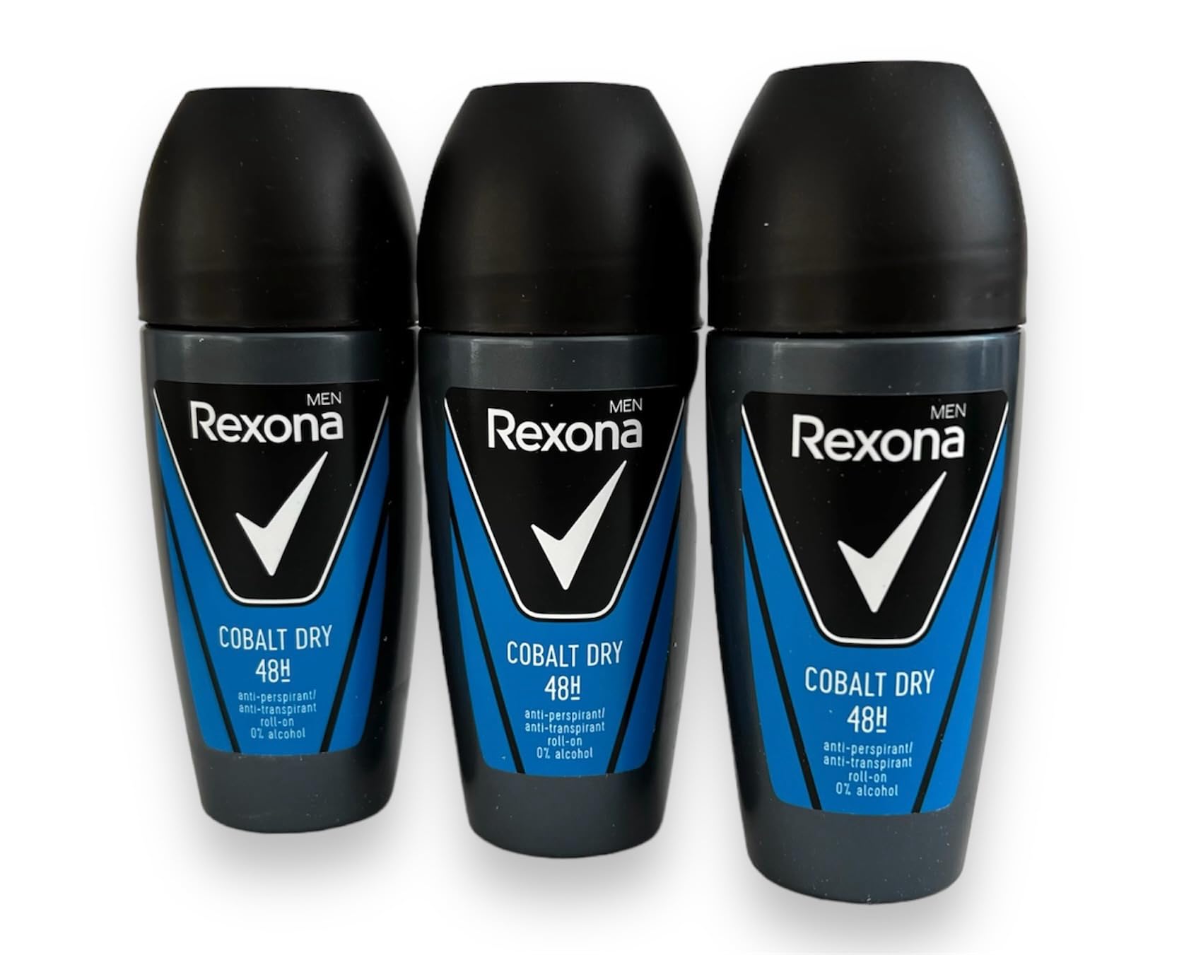 3 x Rexona men’s "Cobalt Dry" deo roll-on - 50 ml