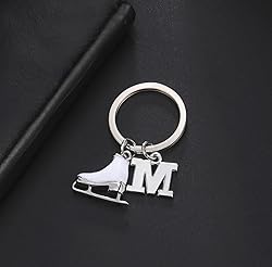 LIKGREAT Initial Letter Figure Skating Key Chain