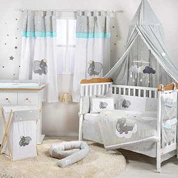 Dumbo Babybettwasche Set Baby Bedding Collection Set Embroidery Decke Bumper 3 Pc Dumbo Crib Set Amazon De Baby