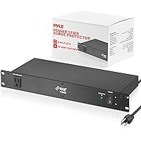 Pyle 9-Outlet Surge Protector Power Strip with AC Filter, 150-Joule Protection, 15-Amp Heavy-Duty Extension Cord, 1U Rack Mou