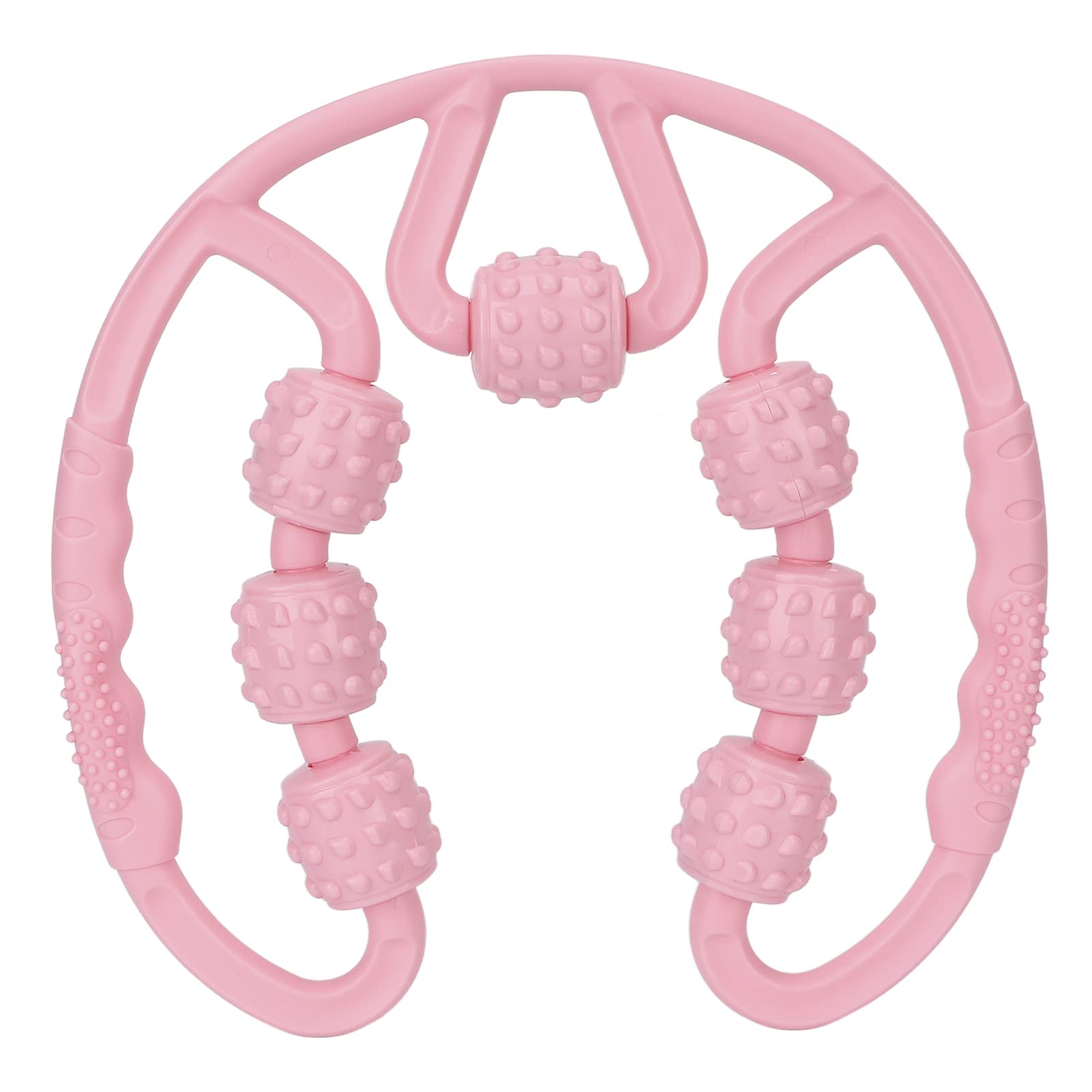 Muscle Roller, Anti Cellulite Massage Roller 360 ° 7 Wheels All Round Muscle Massaging Relieve Muscle Soreness Rollers for Calf Thigh Arms Legs Pink