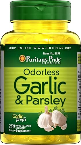 Puritans Pride Odorless Garlic & Parsley 500 Mg / 100 Mg, 250 Count