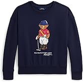 POLO RALPH LAUREN girls Polo Bear Fleece Boxy Sweatshirt (Big Kid)