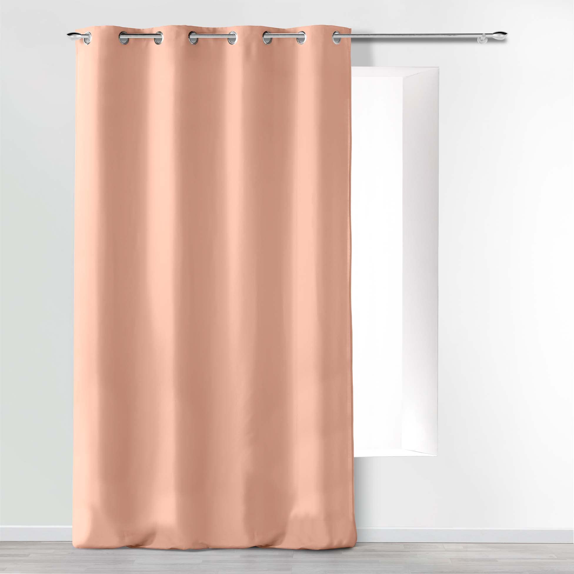 Douceur d'Intérieur Absolu Microfibre Curtain with Eyelets, Plain, Polyester, polyester, Light Pink, 140 cm x 260 cm — image 1
