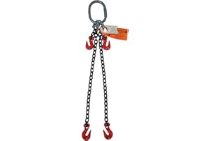 Advantage Rigging - Chain Sling - 3/8" x 10' Double Leg with Grab Hook and Adjusters - Grade 80