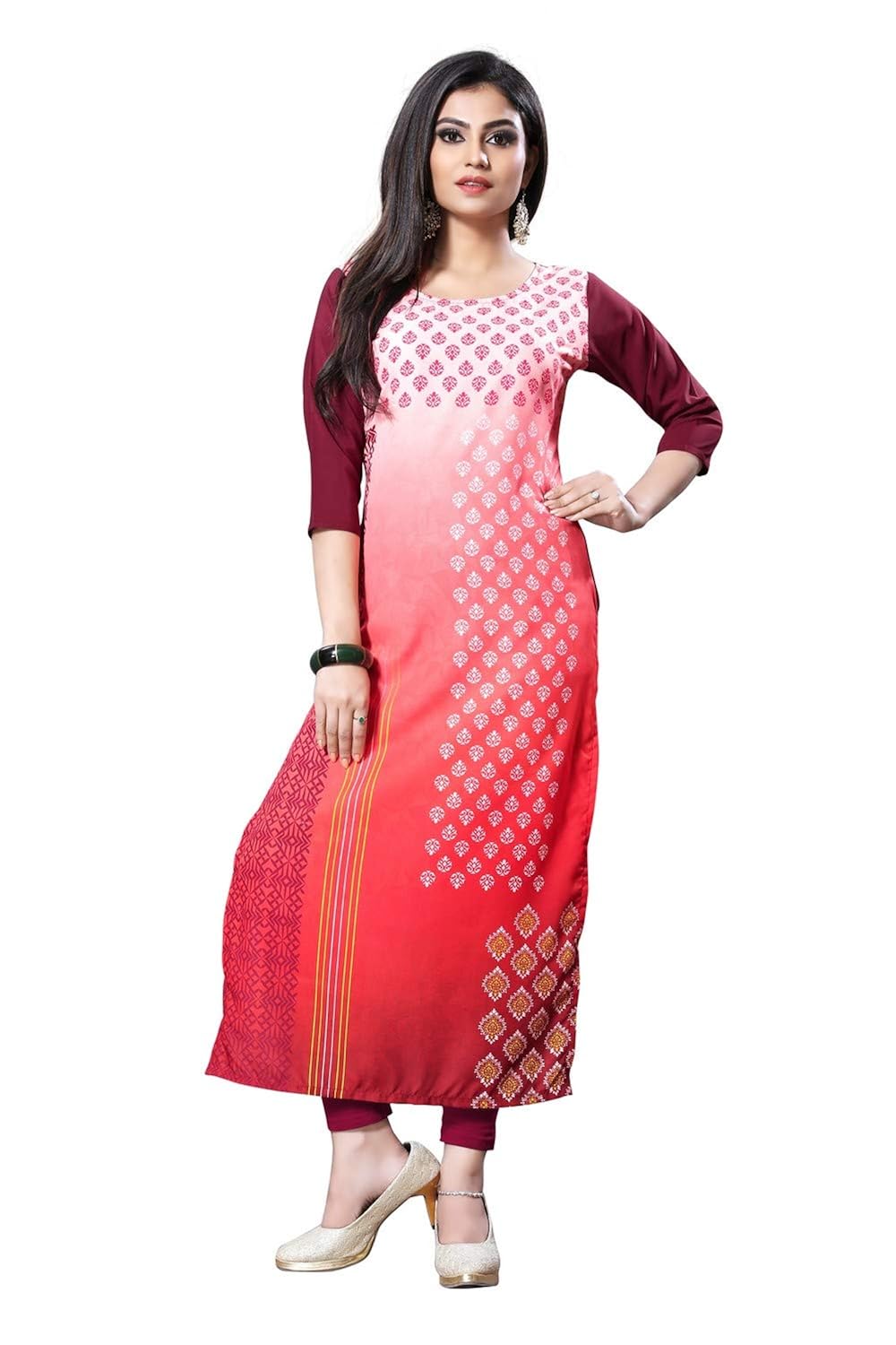 new ethnic 4 you woman's crepe a-line kurti_etc127