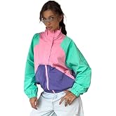 RETRODISKOTEKA Rain Jacket for Women, Windbreaker, Spring Jackets, Light Waterproof Raincoat, 80s and 90s Outfit