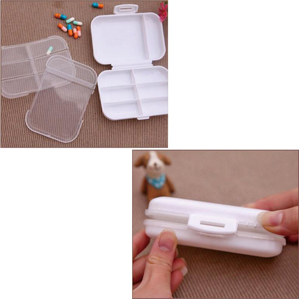 Weekly Pill Organizer Box ,Portable Travel Medicine Vitamin Supplements Pill Box Case for Purse or Pocket, 8 Large Compartments BPA Free