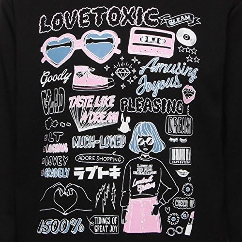 Amazon ラブトキシック Lovetoxic ロゴイラストプリント入り裏毛トレーナー ガールズ 通販