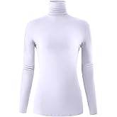 AUHEGN Women's Long Sleeve Lightweight Turtleneck Top Pullover Casual Active Layer Tops Shirts