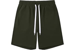 TUREFACE Men's 9'' Shorts Casual Athletic Summer Cotton Sweat Shorts with Drawstring S-2XL