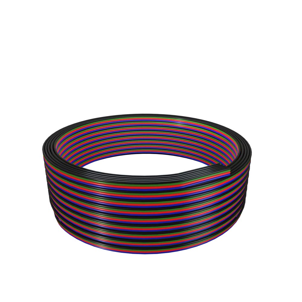 BTF-LIGHTING 18AWG LED Strip Light Ribbon Wire RGB Extension Cable 4 Pin 32.8ft/10m Connection 4 Core Cord Line for Color Changing Flexible 5050 3528 LED Tape โ image 1