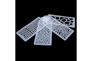 4Pcs Reusable Cake Stencils, Food Grade PVC Material with Lugs Design for Fondant, Sugar Paste, Cookies, Muffins, Chocolate, 